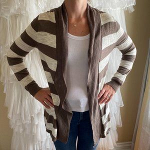 Banana Republic - Brown & White Open Cardigan